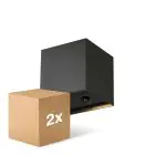 Lot 2x D'Lite Applique Murale Elingen Aluminium Noir Up & Down 2.9W 170lm - 830 Blanc Chaud | IP65 - À Piles - Détecteur De Lumière